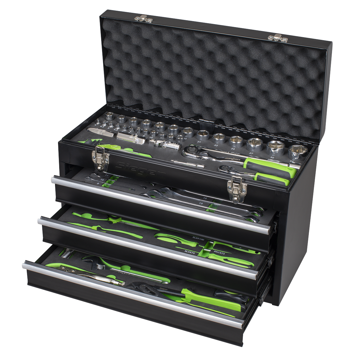 Sealey Siegen Portable Tool Chest 3 Drawer with 98pc Tool Kit S01266