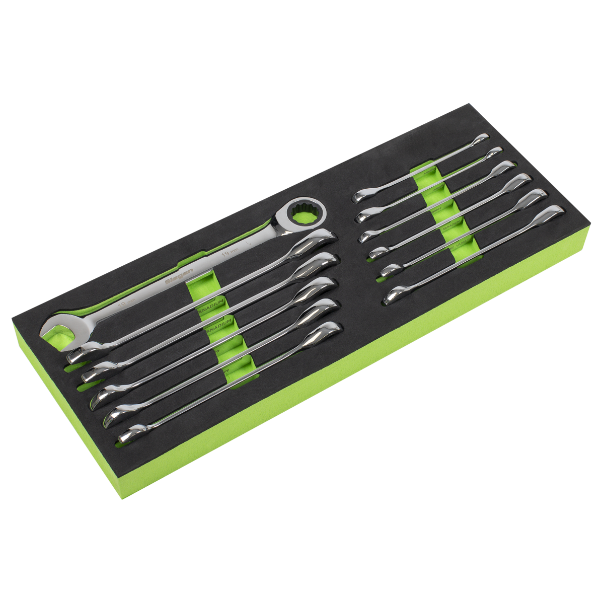 Sealey Siegen Ratchet Combination Spanner Set 12pc S0634