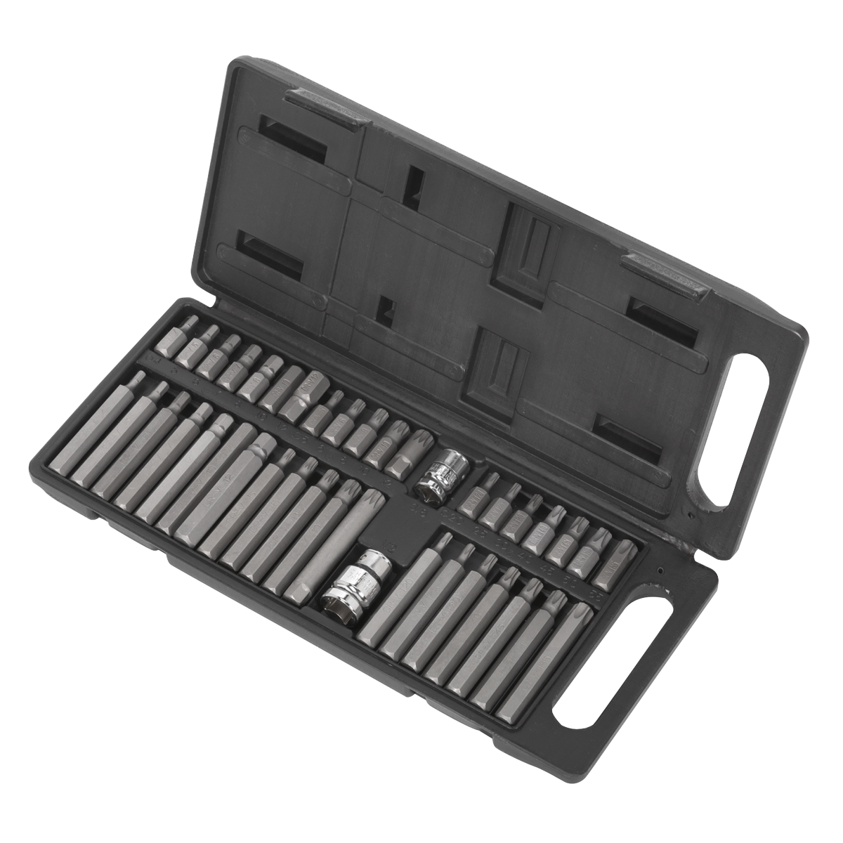 Sealey Siegen TRX-Star*/Hex/Spline Bit Set 3/8" & 1/2"Sq Drive 40pc S0982