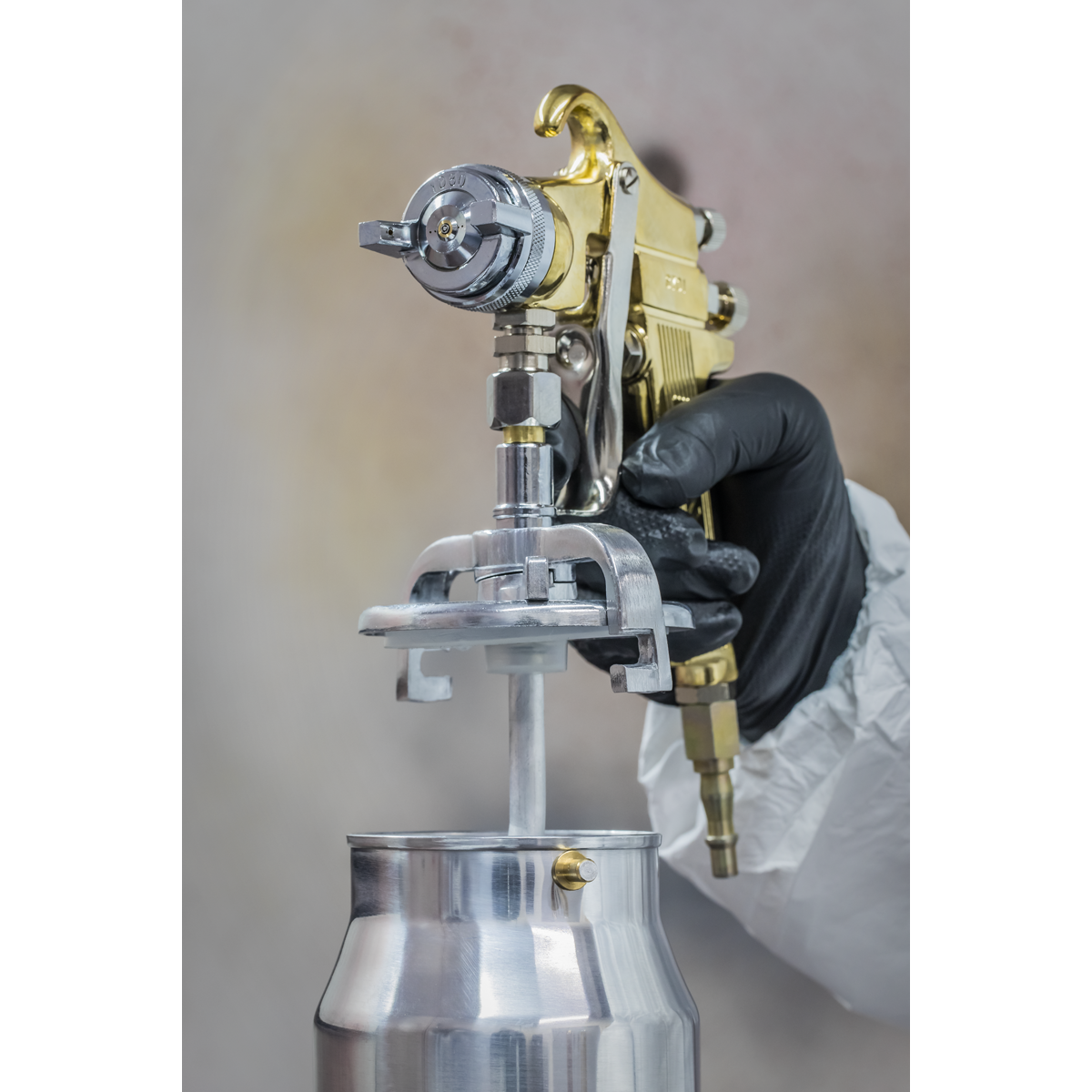 Sealey Workshop Gold Series Suction Feed Spray Gun 1.8mm Set-Up S701