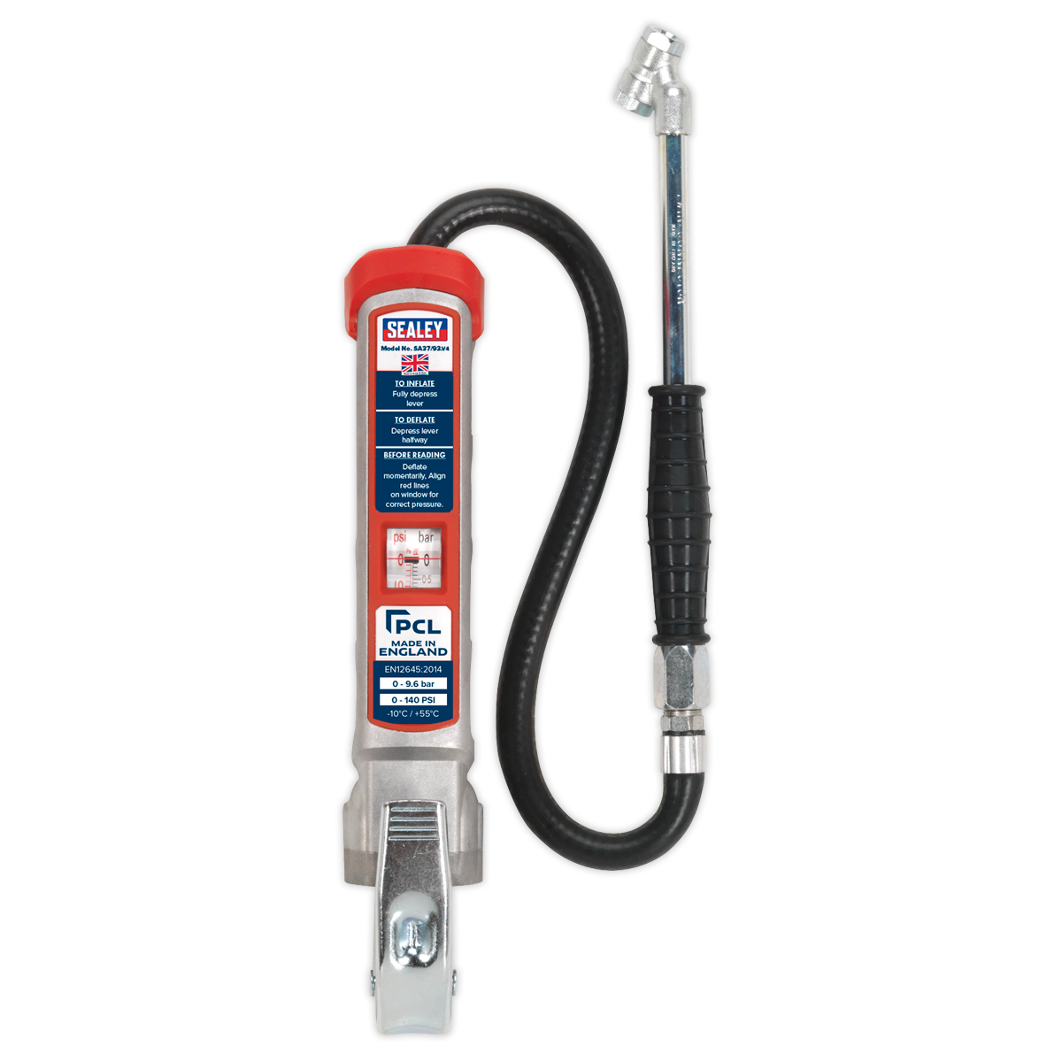 Sealey PCL Professional Tyre Inflator with Twin Push-On Connector SA37/93