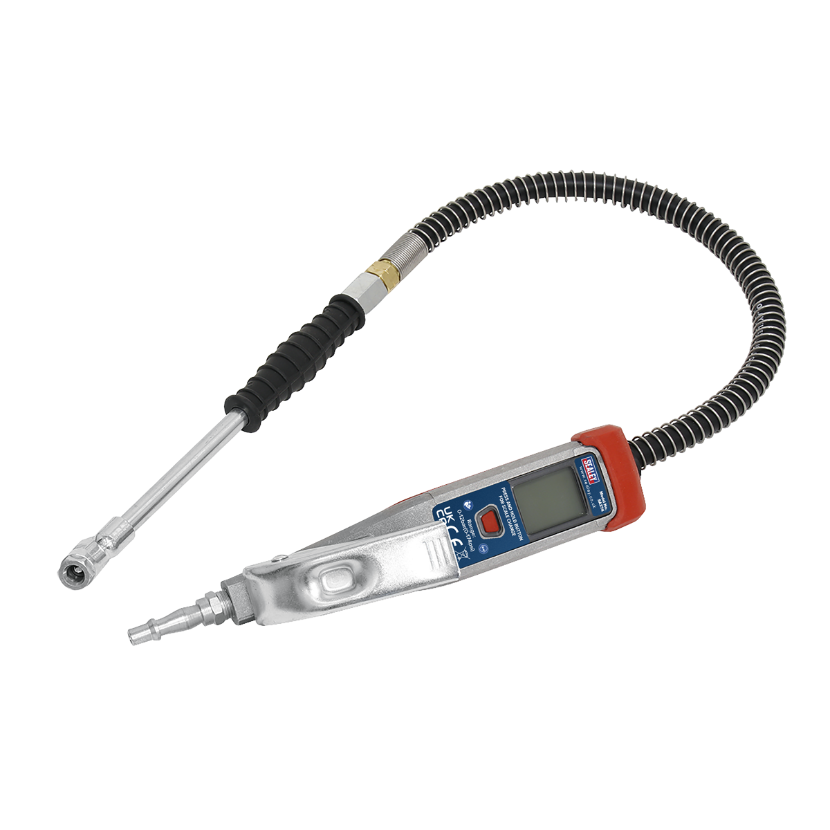 Sealey Digital Tyre Inflator with 0.5m Hose & Twin Push-On Connector SA374