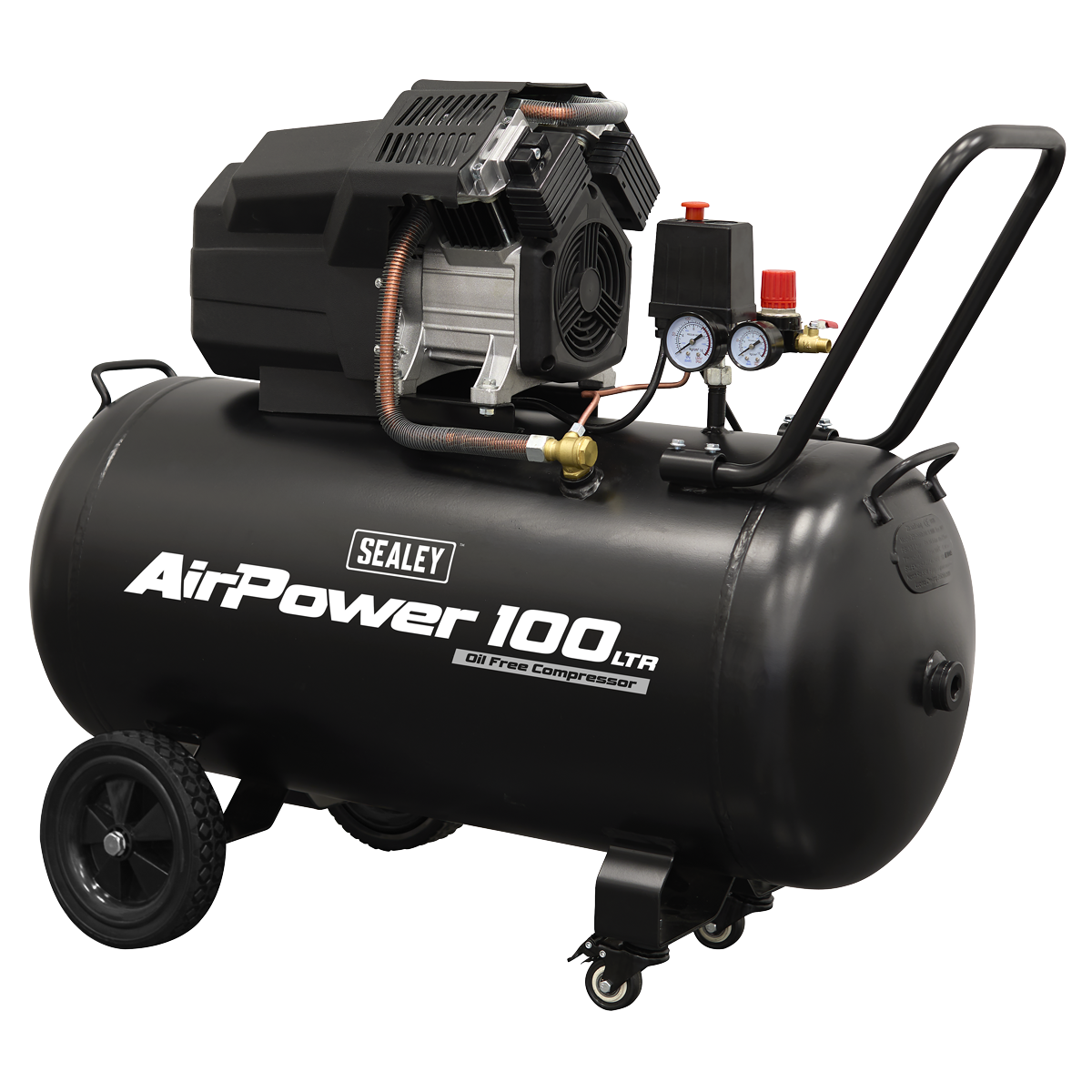 Sealey Air Compressor 100L V-Twin Oil Free Direct Drive 3hp SAC10002