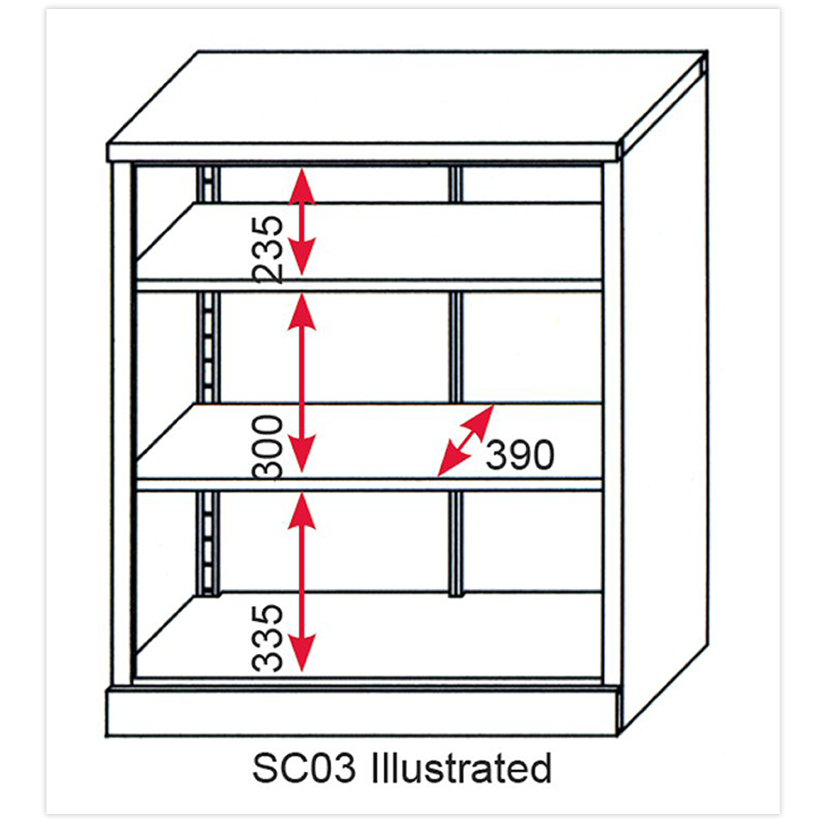 Sealey Floor Cabinet 2 Shelf 2 Door SC03