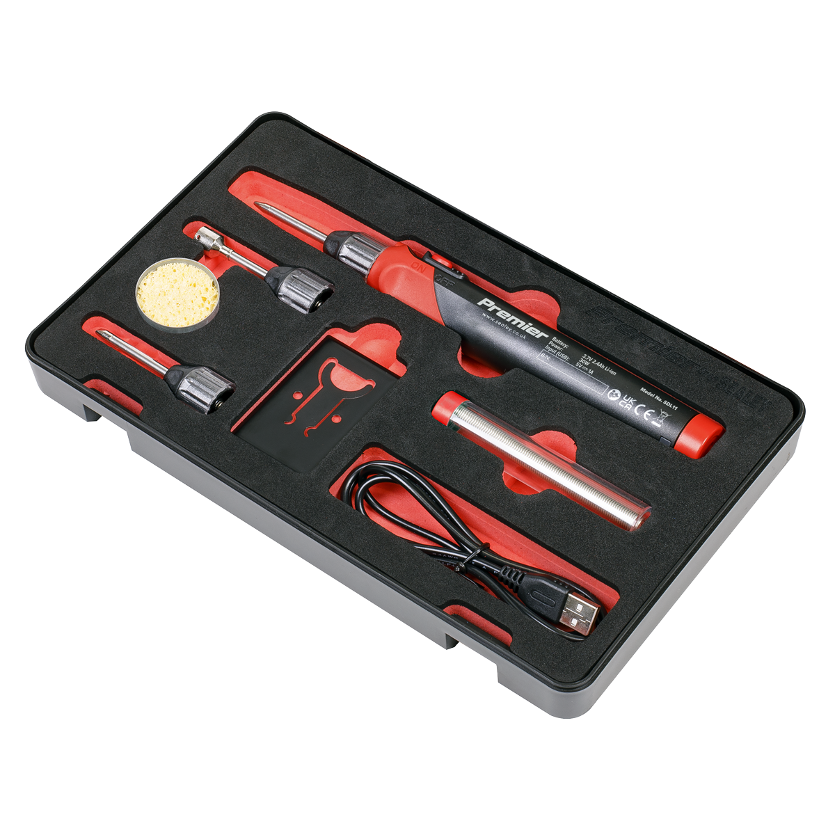 Sealey Premier Rechargeable Soldering Iron Kit 30W SDL11