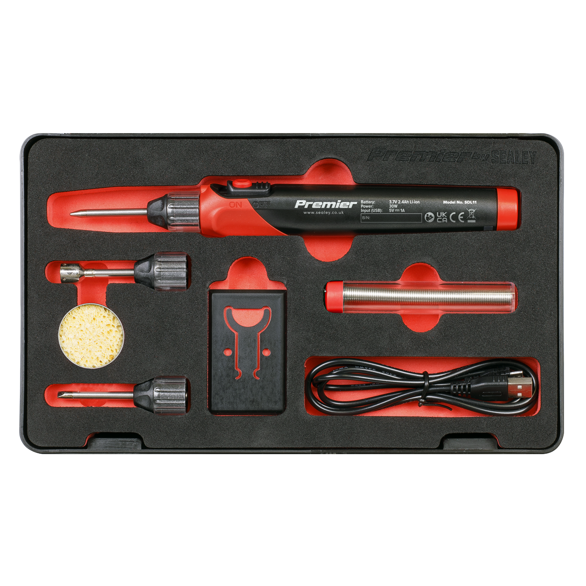 Sealey Premier Rechargeable Soldering Iron Kit 30W SDL11