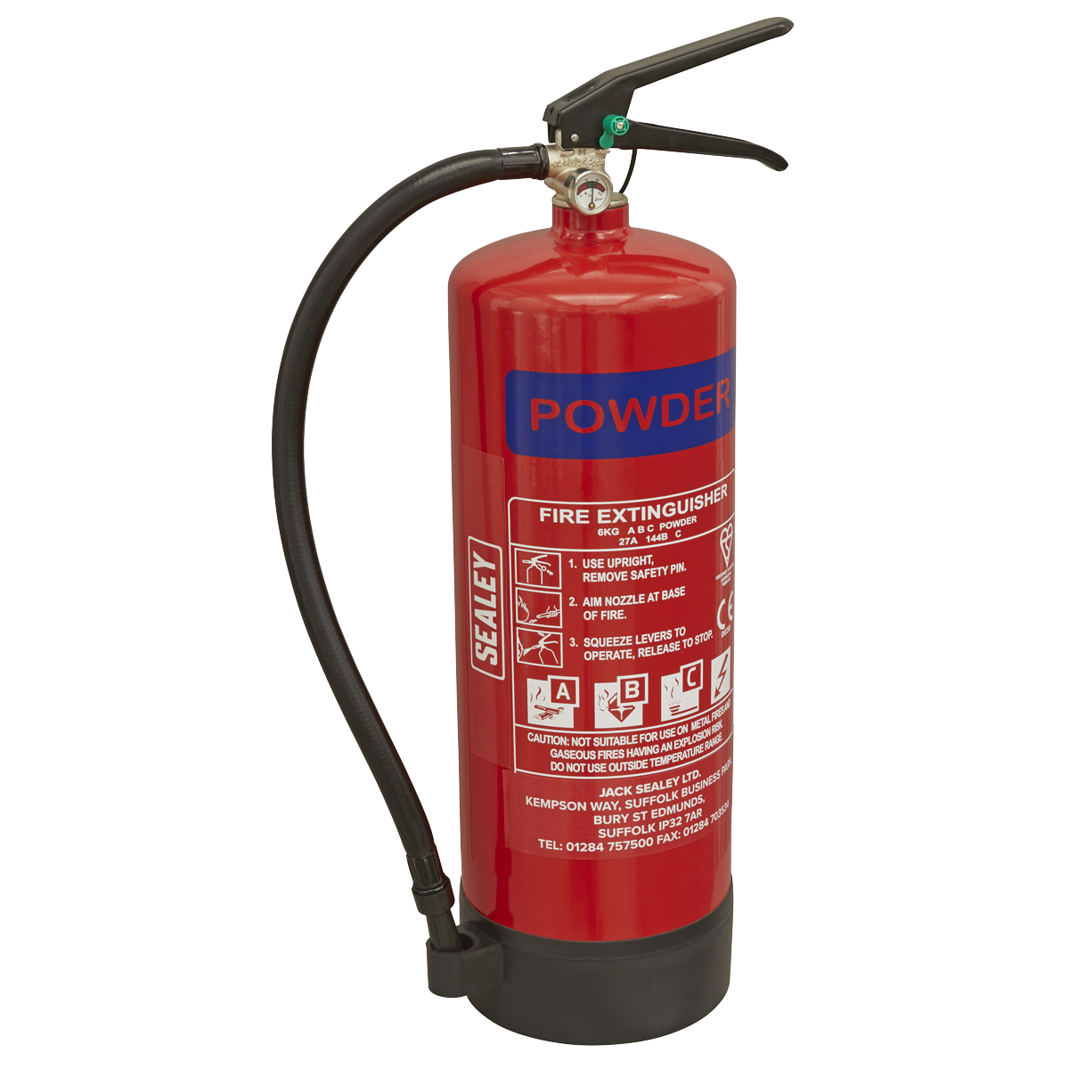 Sealey Dry Powder Fire Extinguisher 6kg SDPE06