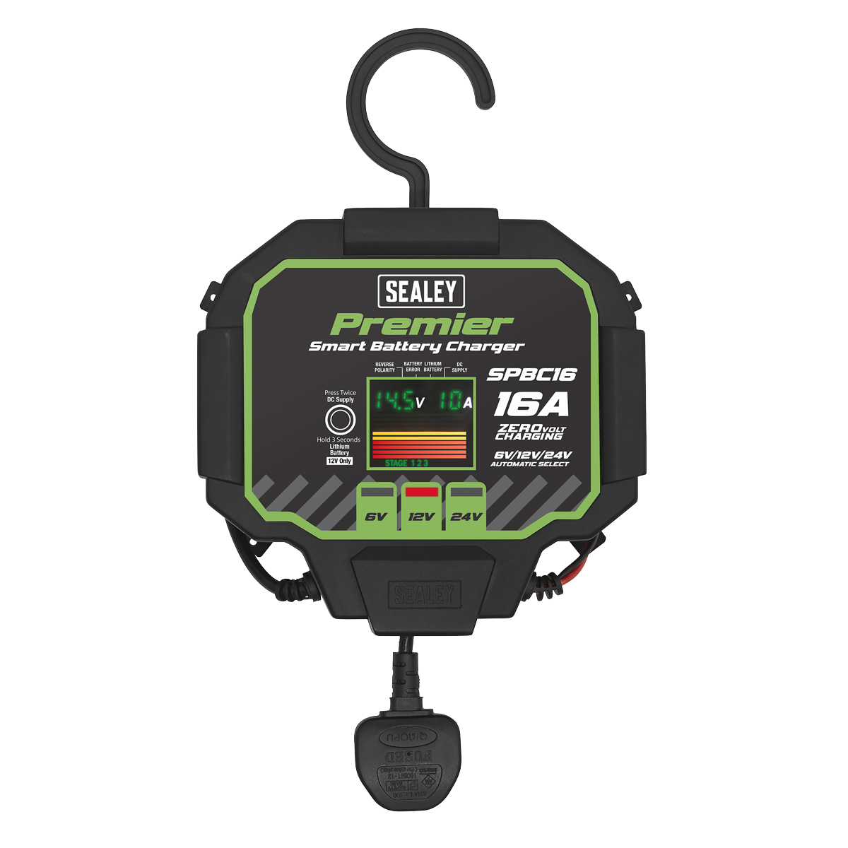 Sealey Premier Fully Automatic Battery Charger & Maintainer 16A SPBC16