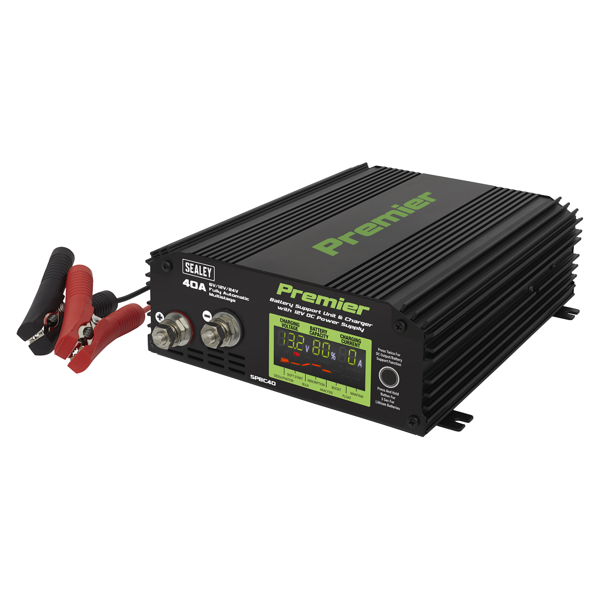 Sealey Premier Battery Support Unit Charger & Maintainer 40A SPBC40
