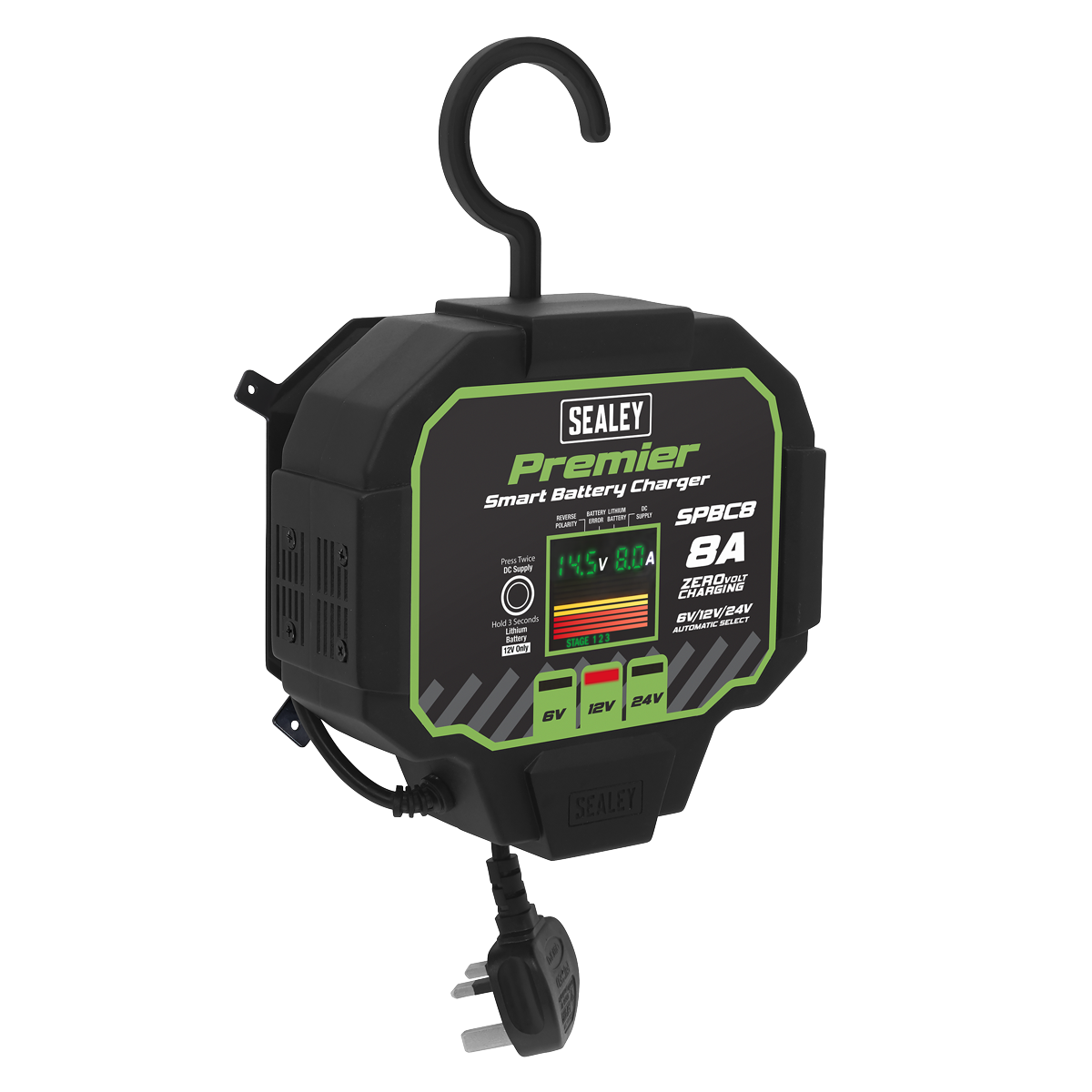 Sealey Premier Fully Automatic Battery Charger & Maintainer 8A SPBC8