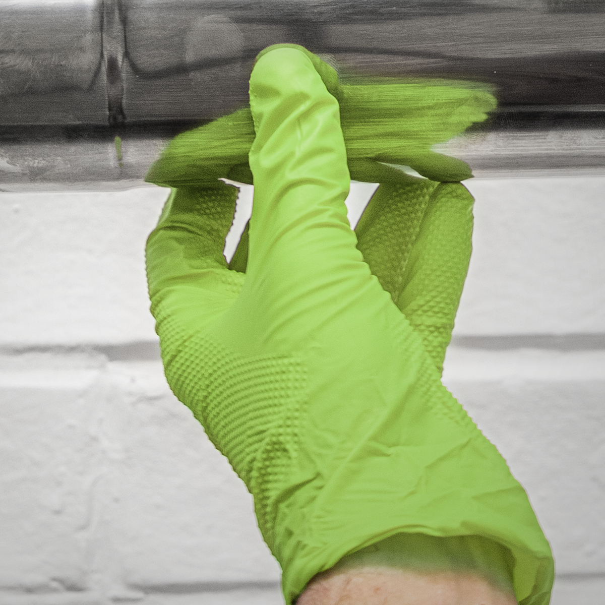 Sealey Diamond Grip Extra-Thick Nitrile Powder-Free Gloves, Hi-Vis Green, X-Large - Pack of 50 SSP54XL