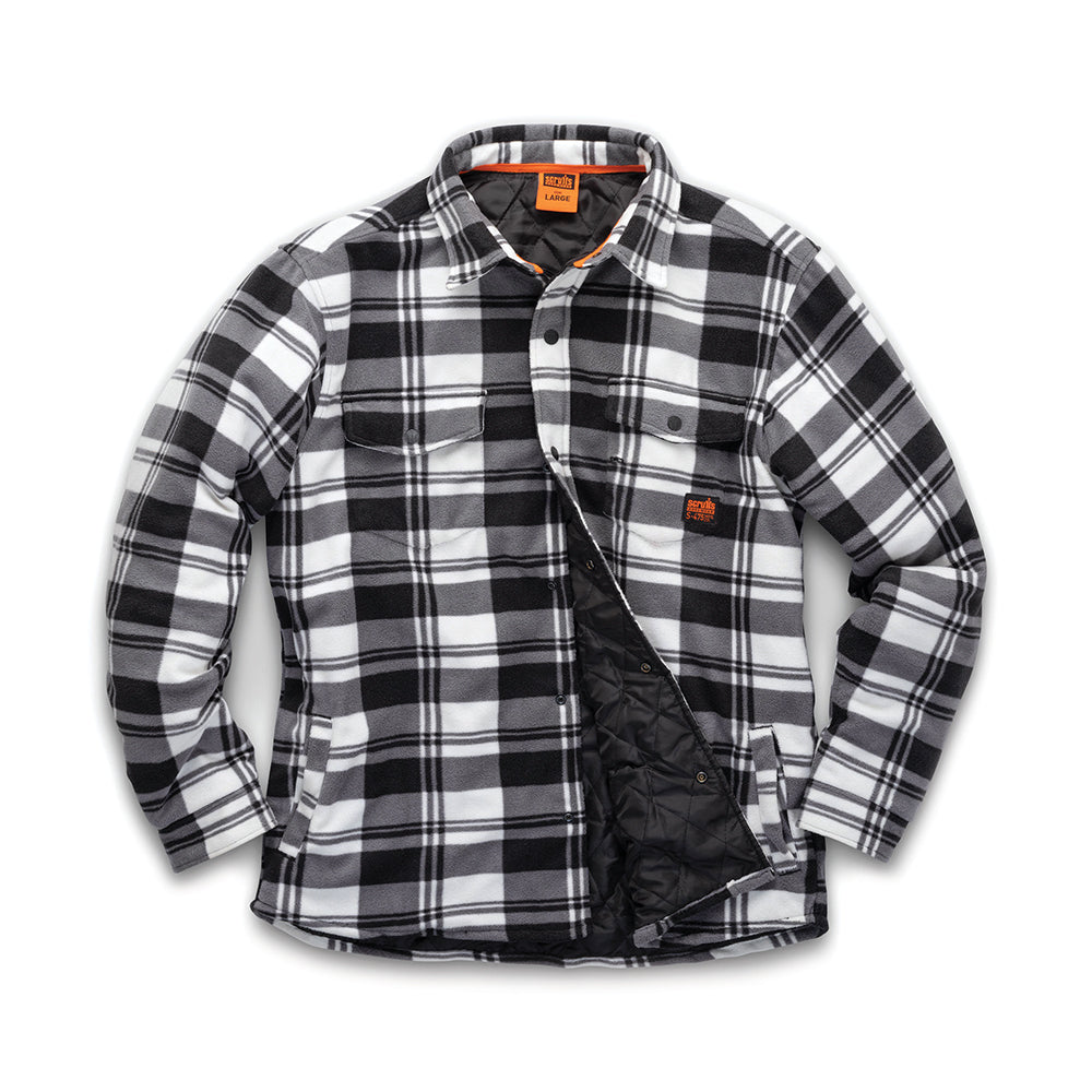 Scruffs Worker Padded Checked Shirt Black/White