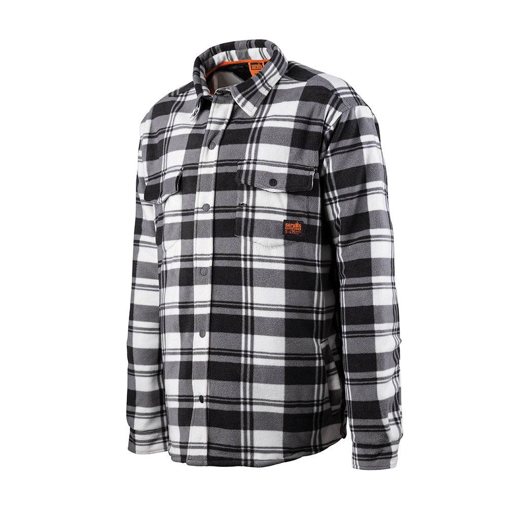 Scruffs Worker Padded Checked Shirt Black/White