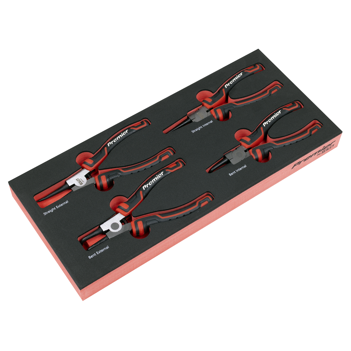 Sealey Premier Circlip Pliers Set with Tool Tray 4pc TBT57