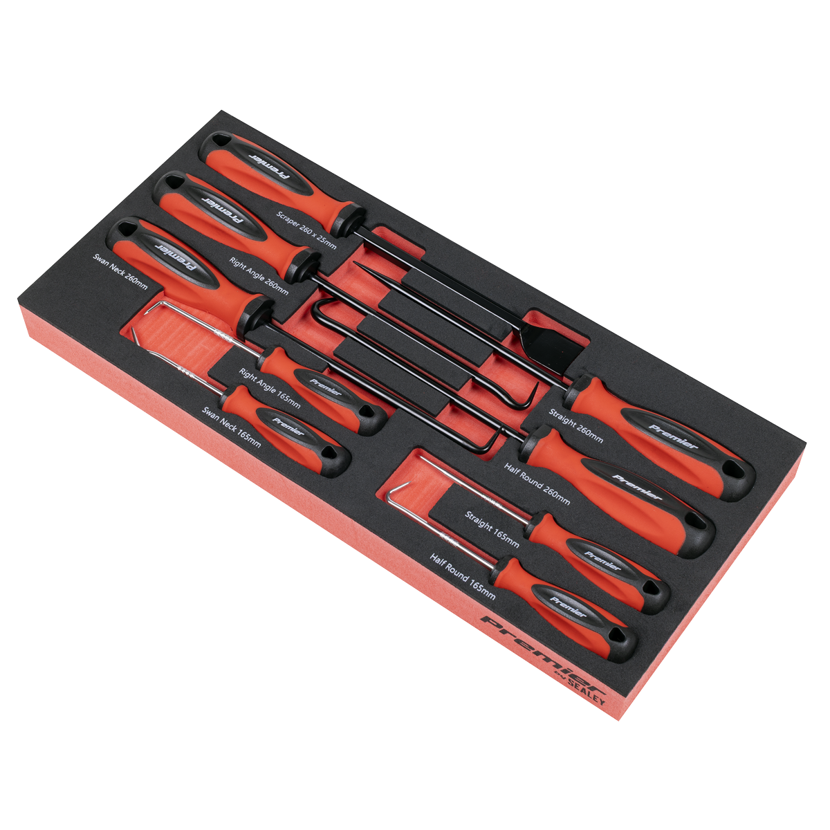 Sealey Premier Scraper & Hook Set with Tool Tray 9pc TBT65