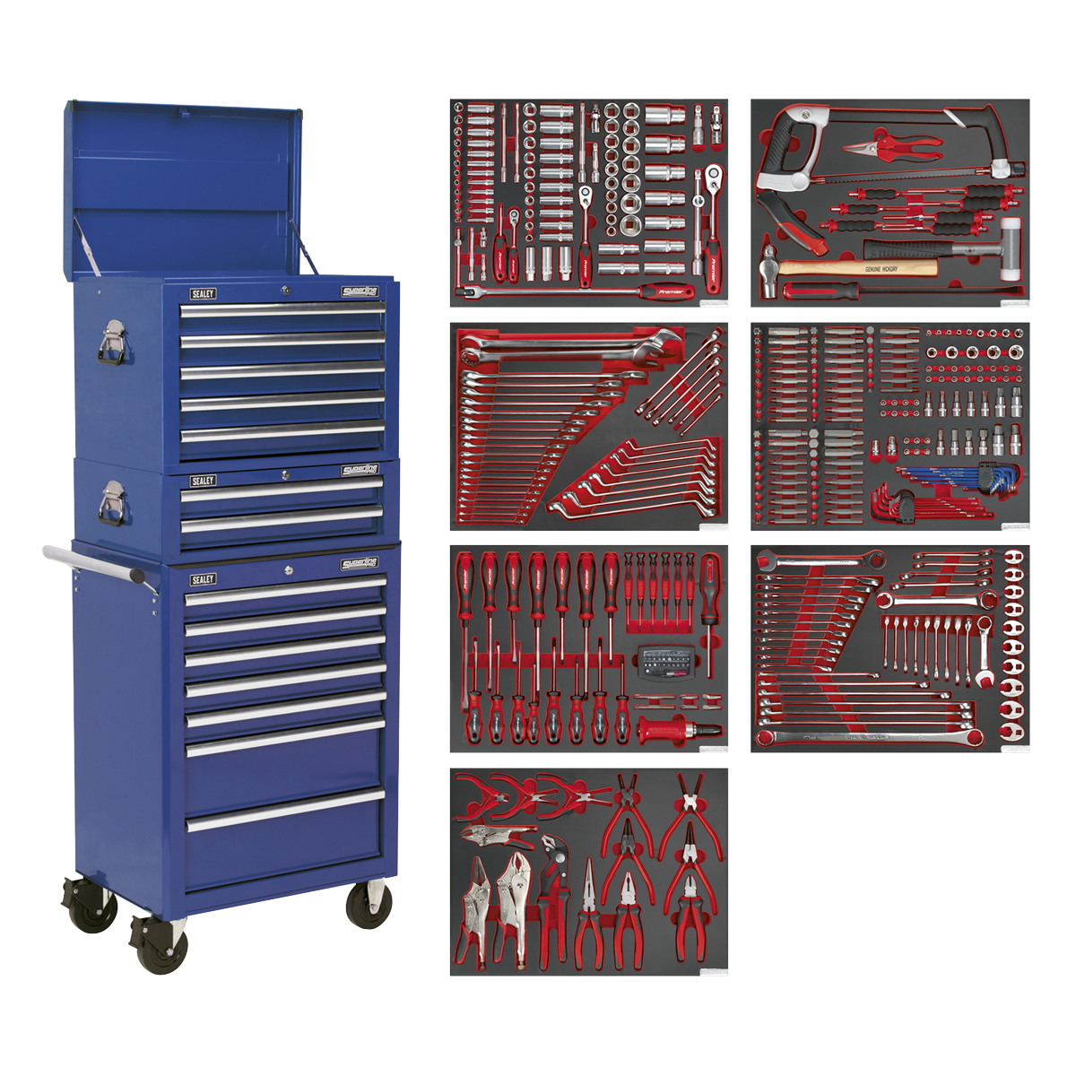 Sealey Superline PRO® Tool Chest Combination 14 Drawer with 446pc Tool Kit - Blue TBTPCOMBO5