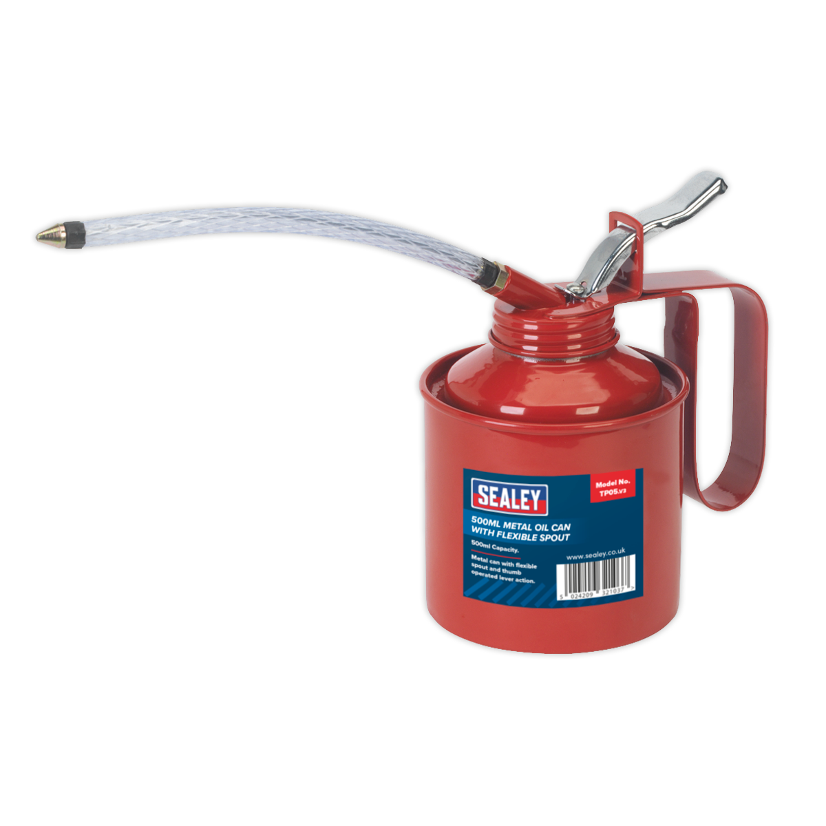 Sealey Metal Oil Can with Flexible Spout 500ml TP05