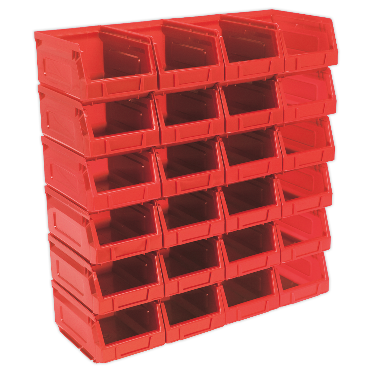 Sealey Plastic Storage Bin 105 x 165 x 85mm, Red - Pack of 24 TPS224R