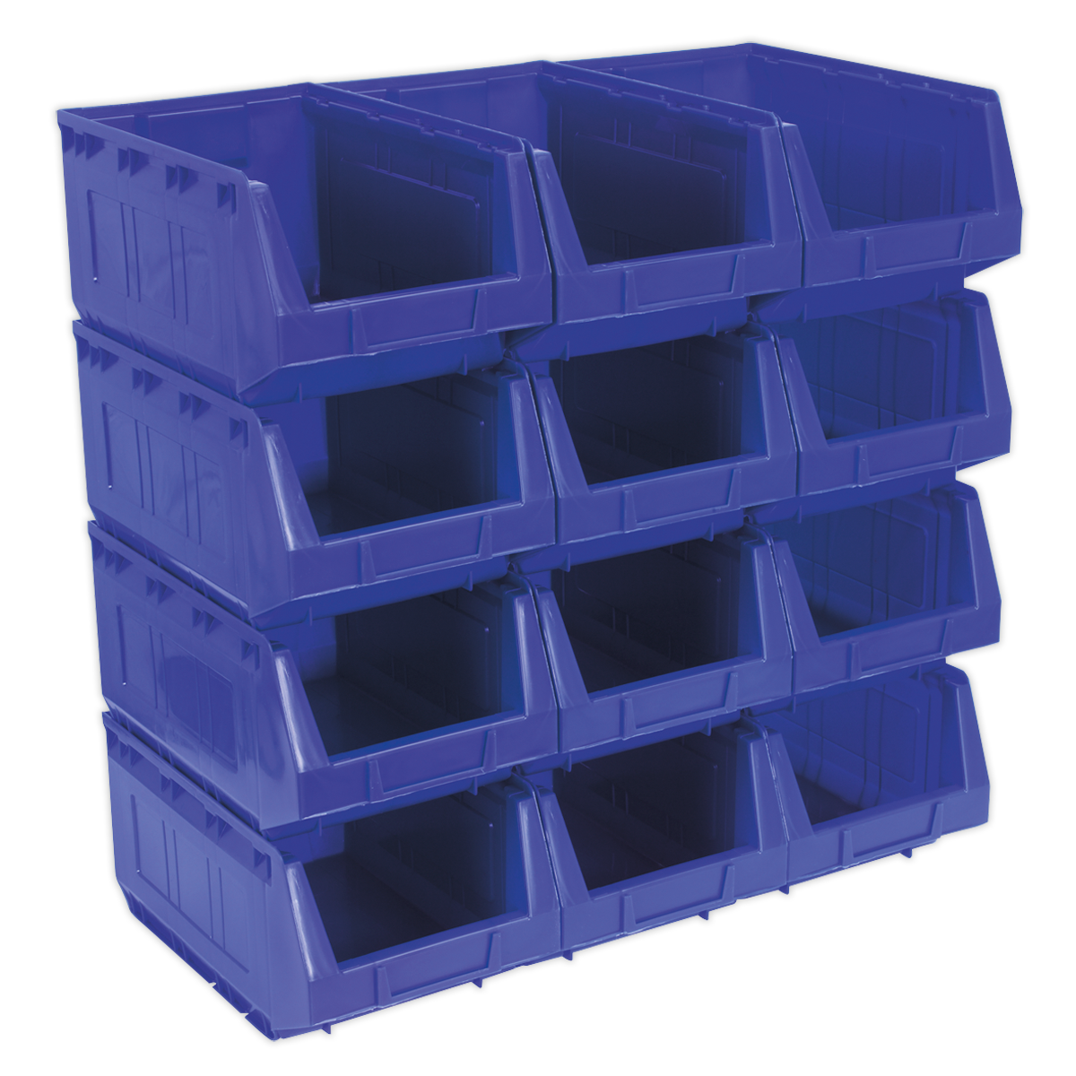 Sealey Plastic Storage Bin 210 x 355 x 165mm, Blue - Pack of 12 TPS412B