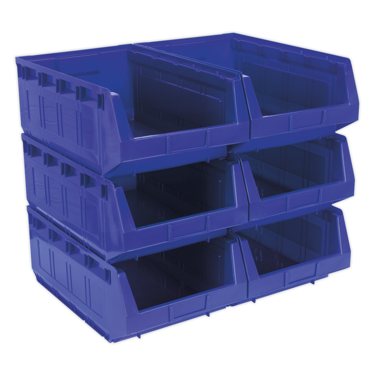 Sealey Plastic Storage Bin 310 x 500 x 190mm, Blue - Pack of 6 TPS56B