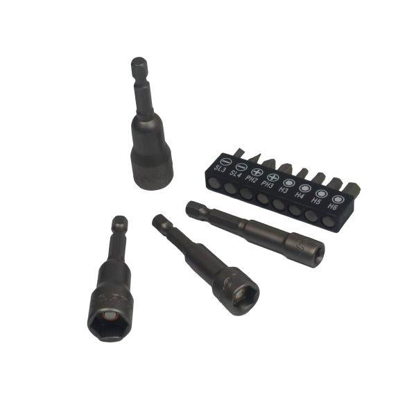 US PRO Tools 15pc 1/4" Hex Dr Magnetic Impact Nut Driver & Bit Set Metric 7169