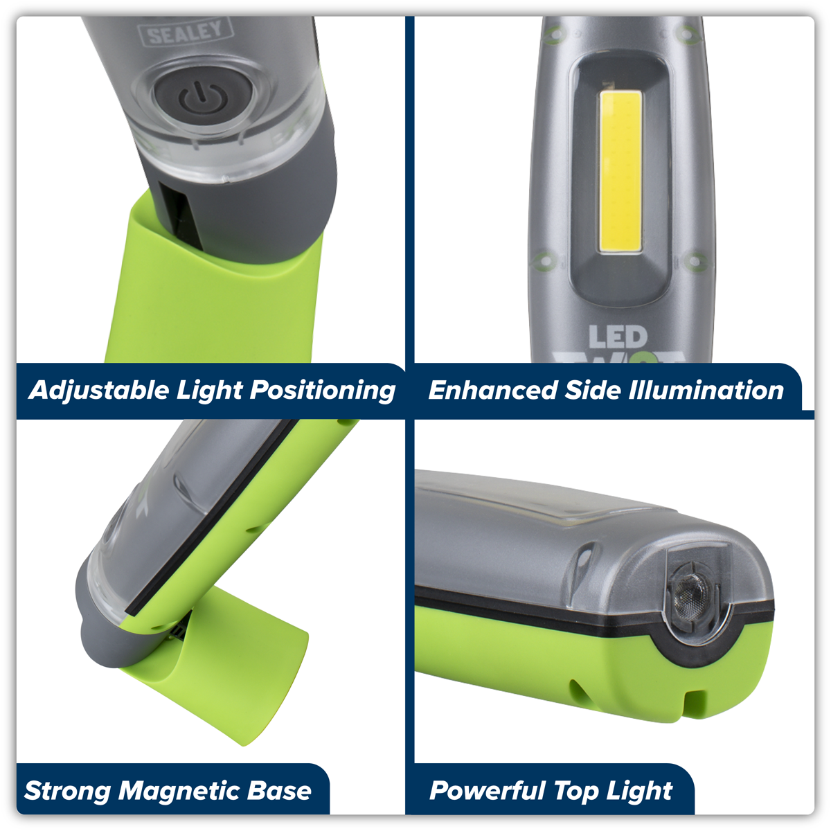 Sealey LED Twist® Rechargeable Inspection Light 8W COB & 1W SMD LED1001G