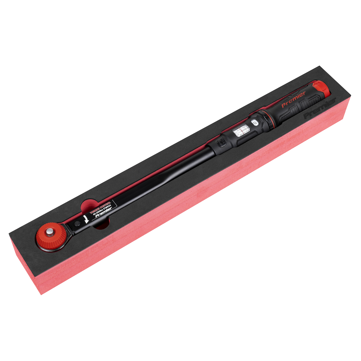 Sealey Premier Black Calibrated Micrometer Torque Wrench with 1/2"Sq Push-Through Drive 40-200Nm STW924