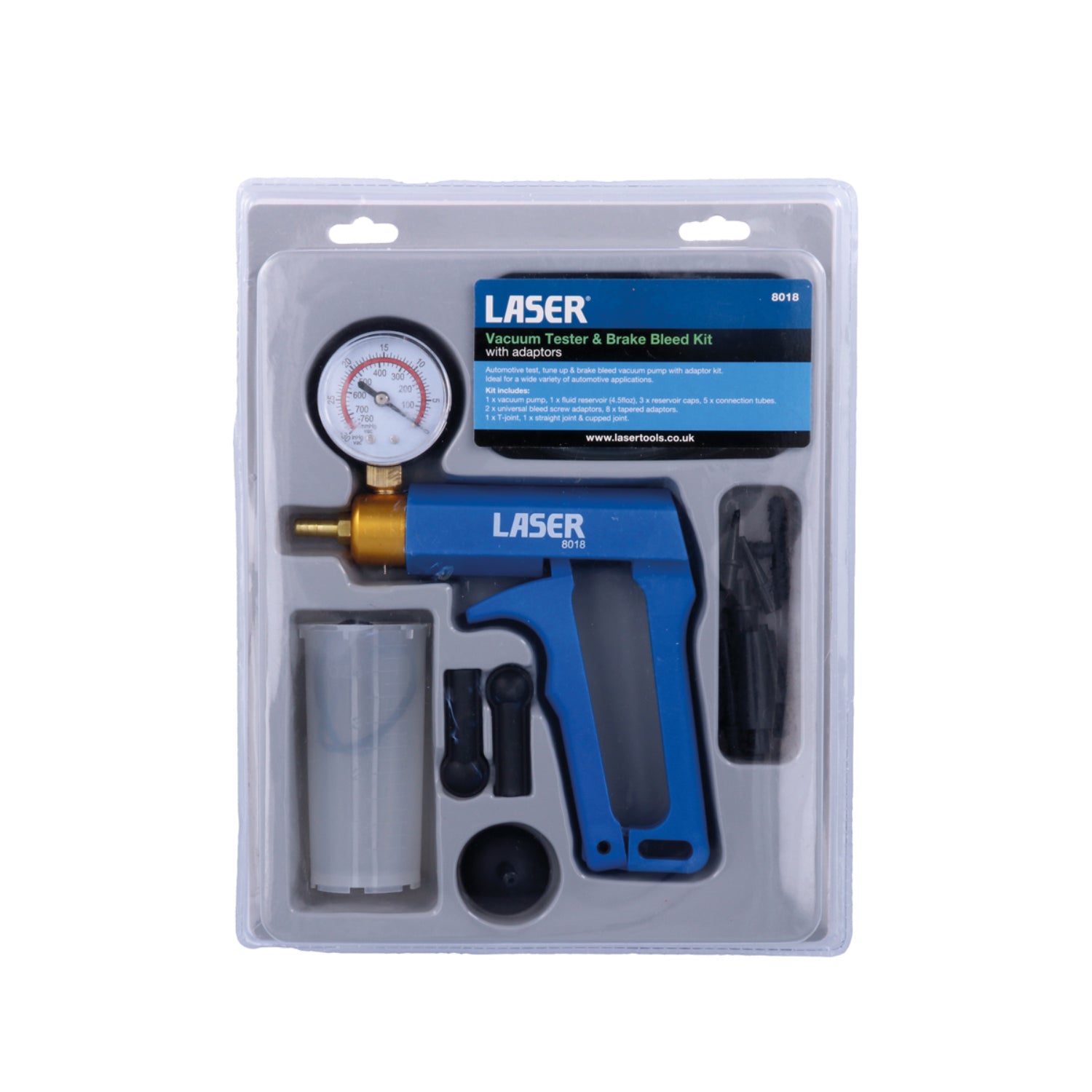 Laser Vacuum Tester and Brake Bleed Kit Handheld Automotive Vacuum Pump 8018