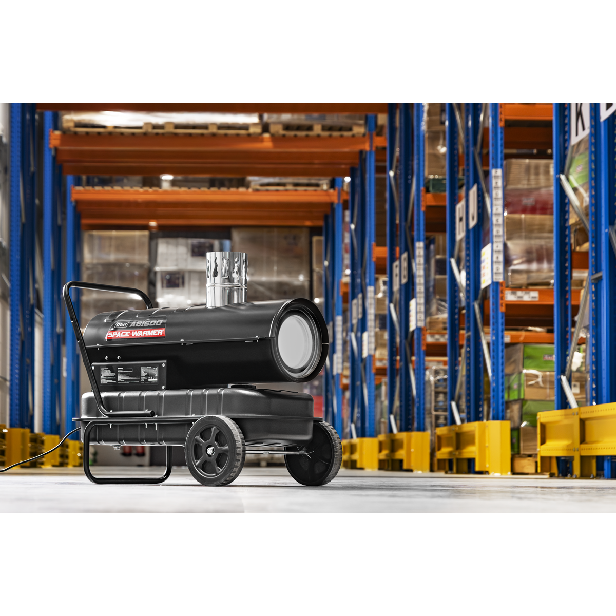Sealey Space Warmer® Indirect Kerosene/Diesel Heater with Wheels 68,000Btu/hr ABI600