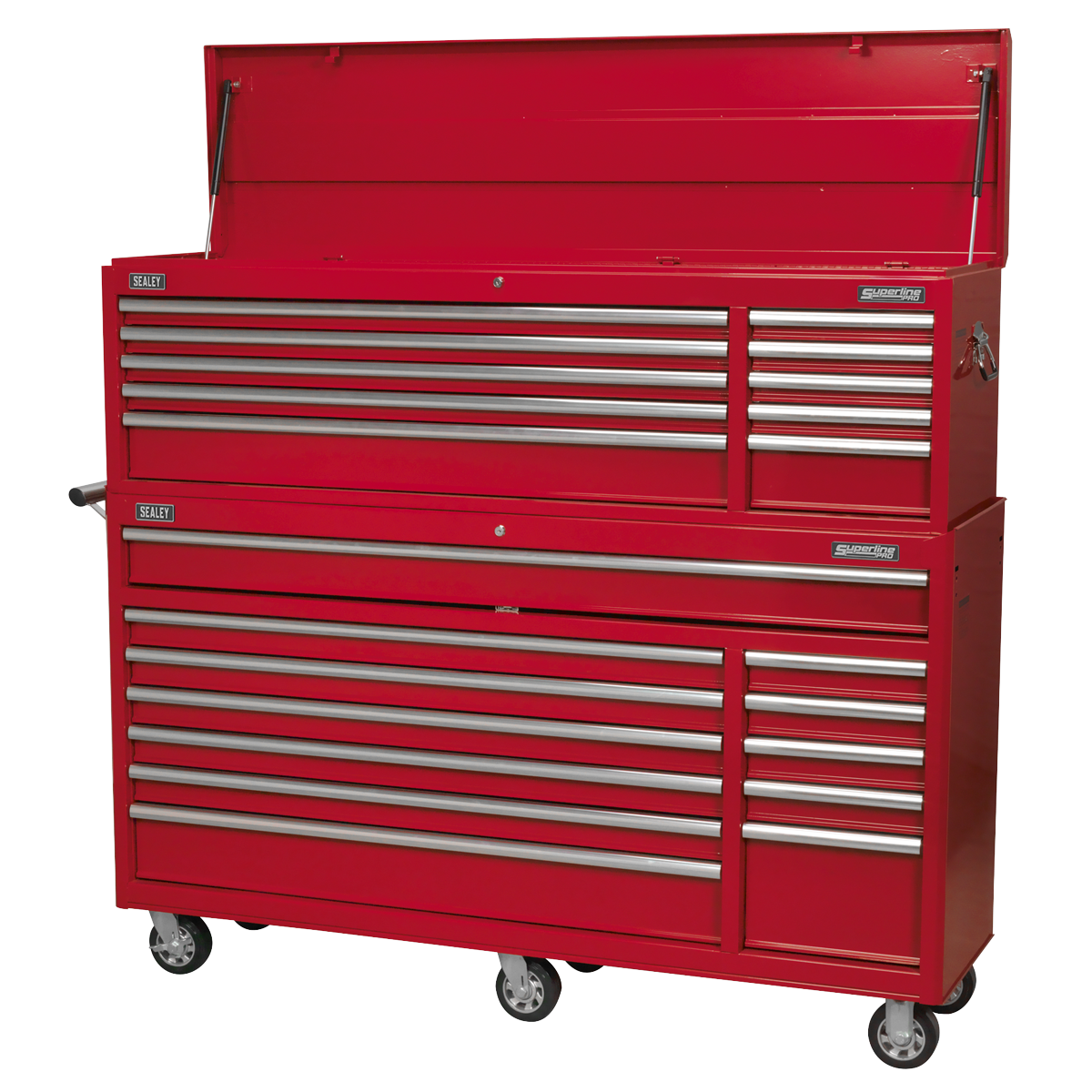 Sealey Topchest & Rollcab Combination 23 Drawer with Ball-Bearing Slides - Red AP66COMBO2