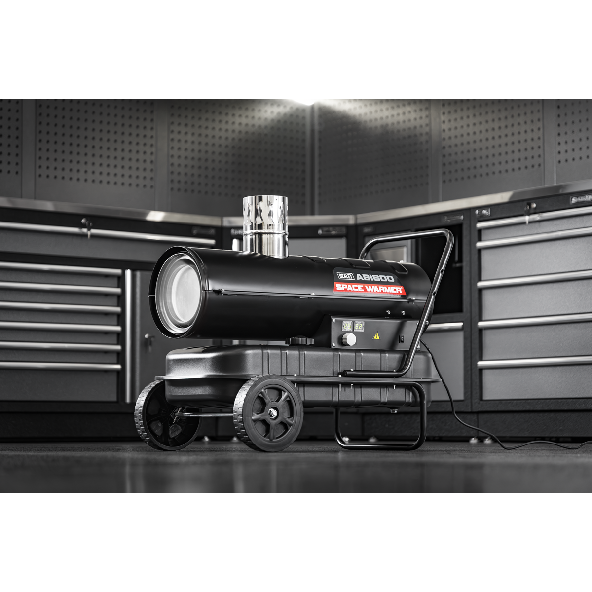 Sealey Space Warmer® Indirect Kerosene/Diesel Heater with Wheels 68,000Btu/hr ABI600