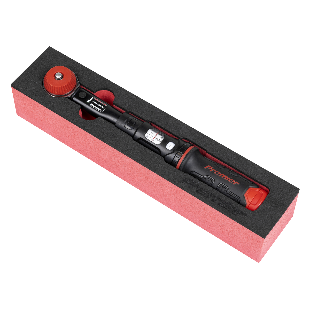 Sealey Premier Black Calibrated Micrometer Torque Wrench with 1/4"Sq Push-Through Drive 5-25Nm STW921
