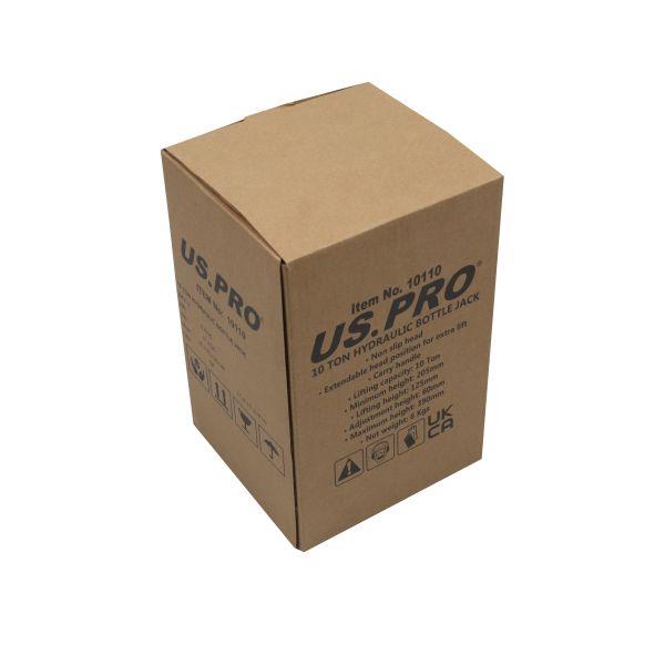 US PRO Tools 10 Ton Hydraulic Bottle Jack with Extendable Head 10110