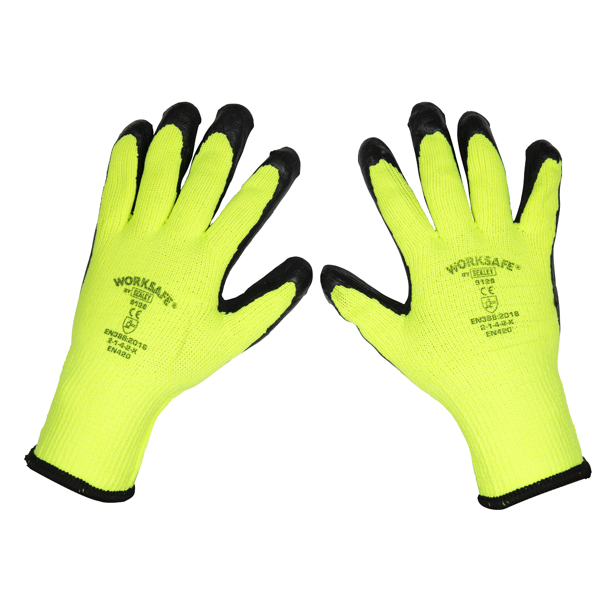 Sealey Worksafe® Thermal Super Grip Gloves, Large - Pack of 6 Pairs TSP126/6