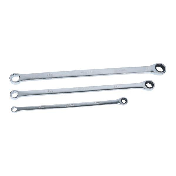 US PRO Tools 10pc Extra Long Double Ring Single Gear Ratchet Spanner Set 8-19mm 7617