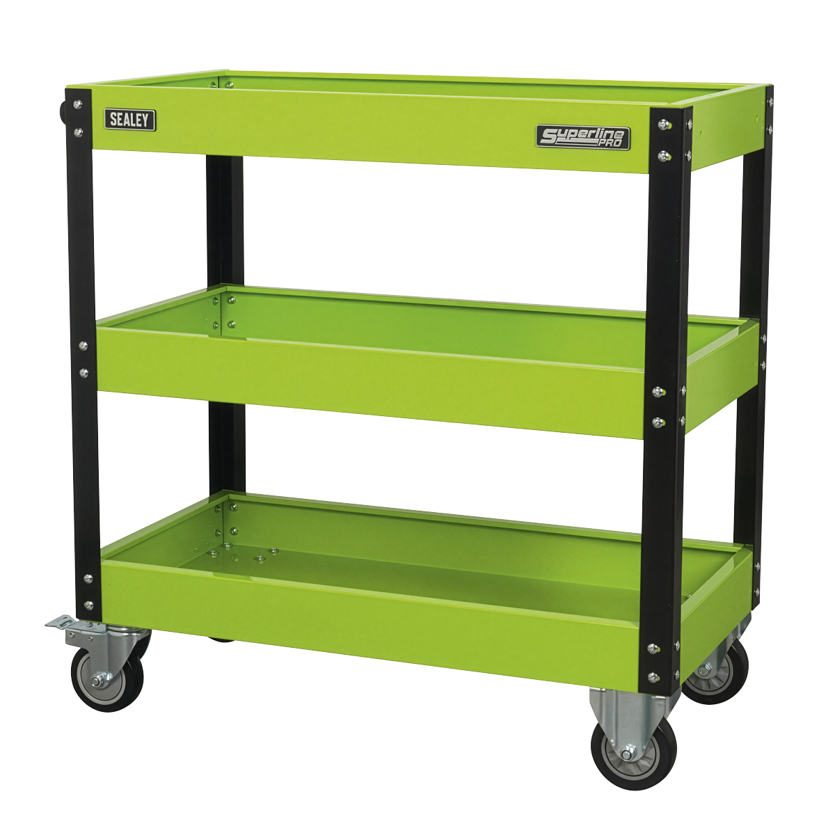 Sealey Superline PRO® Heavy-Duty Workshop Trolley 3-Level - Hi-Vis Green CX110HV