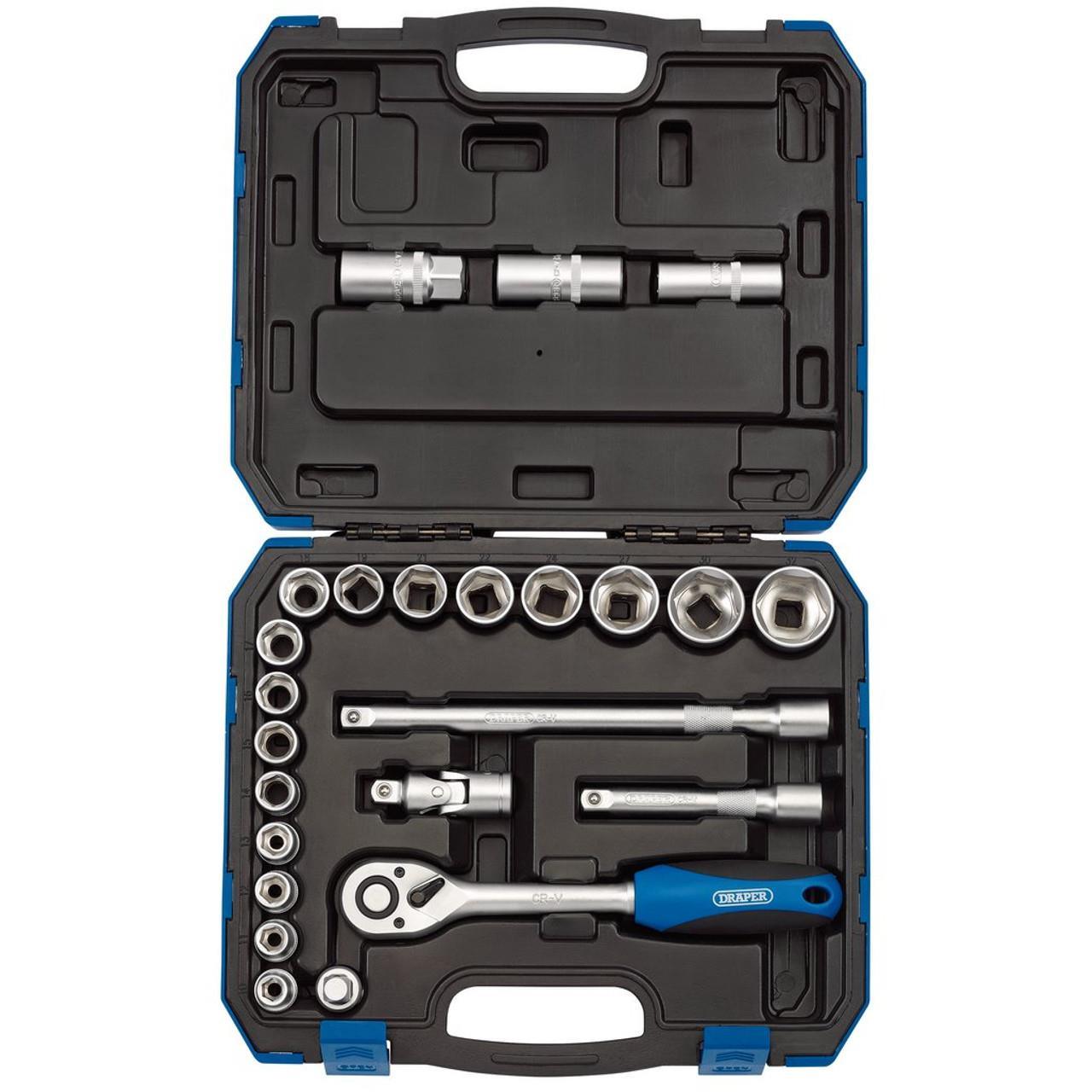 Draper 1/2" Sq Dr 24 Piece Metric Socket Set 10 - 32mm 16362 - Tools 2U Direct SW