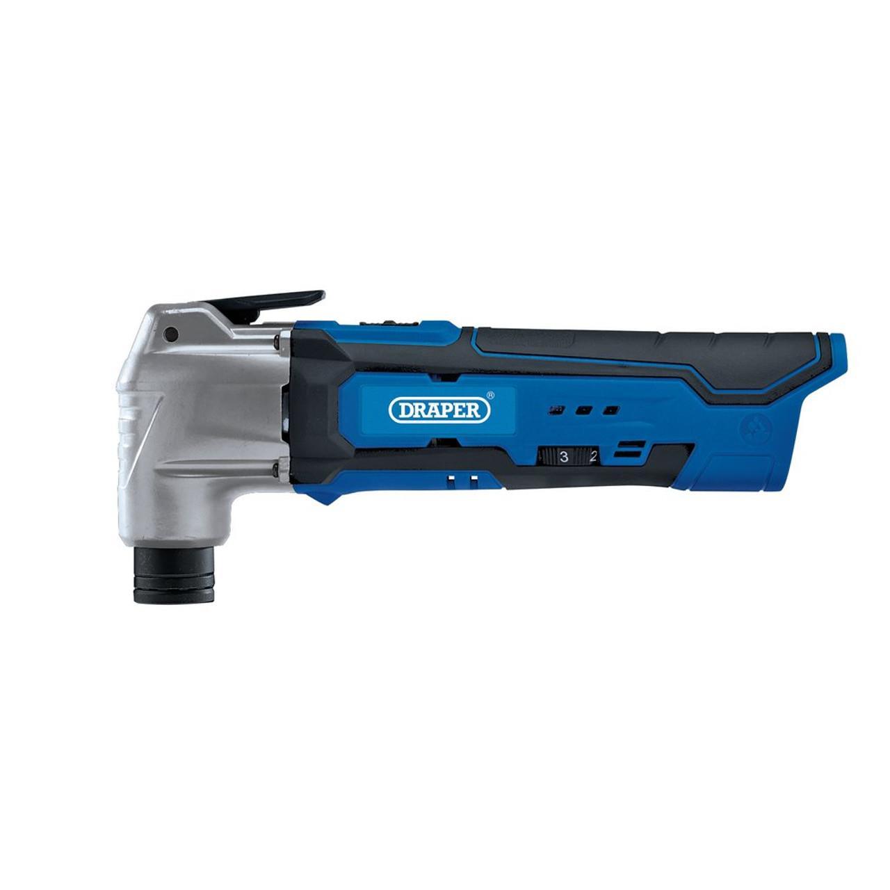 Draper 33 Piece 12V Oscillating Multi-Tool, 1 x Battery, 1.5Ah, 1 x Fast Charger 19392 - Tools 2U Direct SW