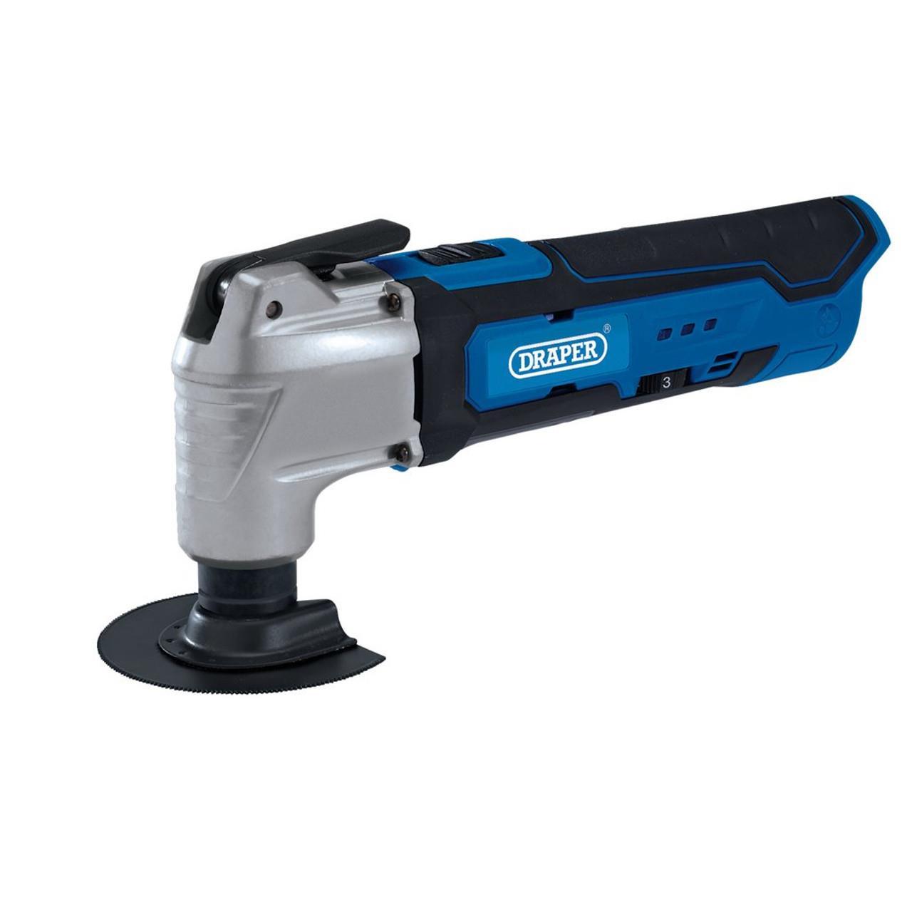 Draper 33 Piece 12V Oscillating Multi-Tool, 1 x Battery, 1.5Ah, 1 x Fast Charger 19392 - Tools 2U Direct SW