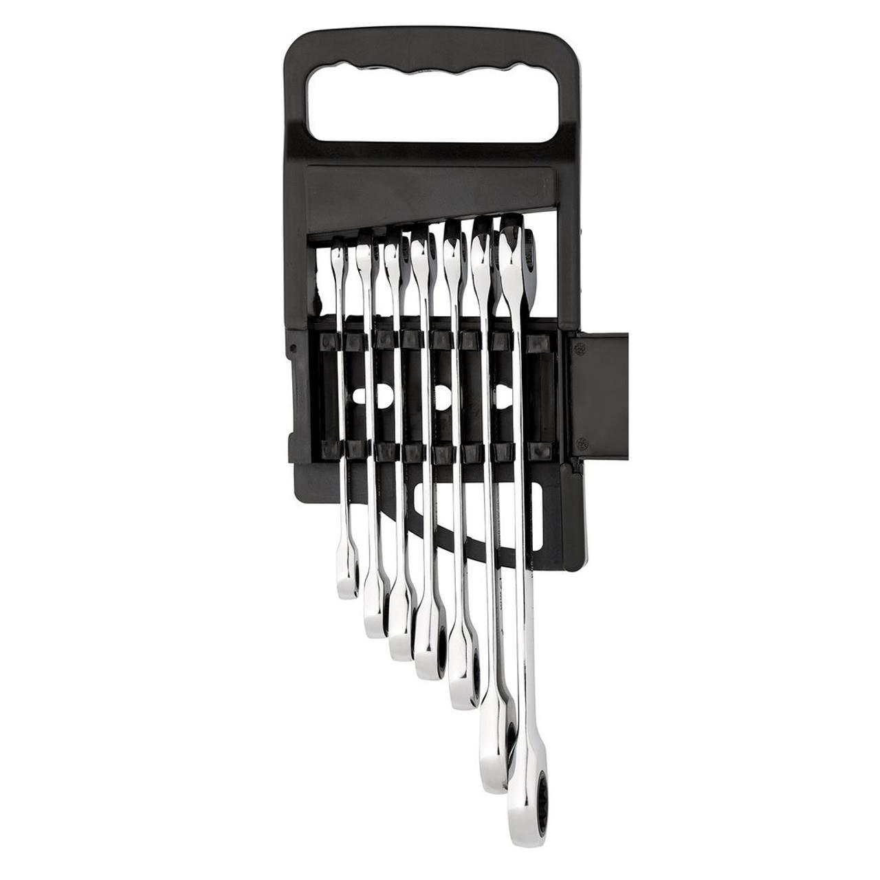 Draper 7 Piece HI-TORQ® Metric Ratcheting Combination Spanner Set 8 - 19mm 25397 - Tools 2U Direct SW