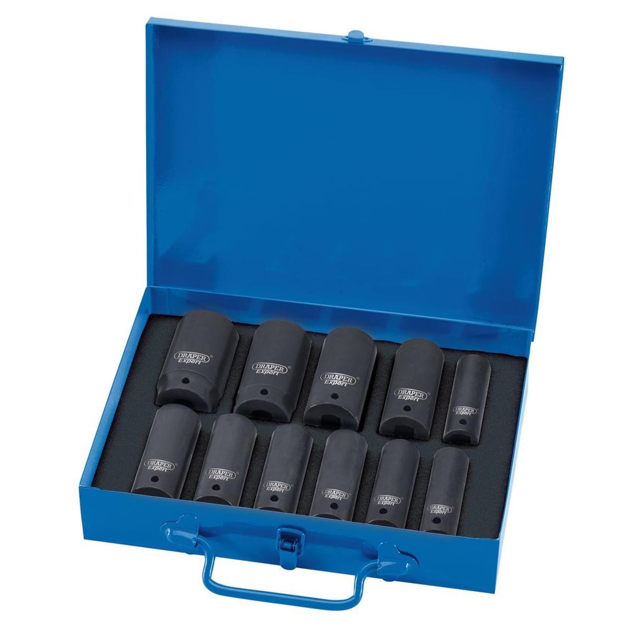 Draper Expert HI-TORQ 1/2" Sq Dr 11 Piece 6 Point Metric Deep Impact Socket Set 15 - 32mm 30925 - Tools 2U Direct SW