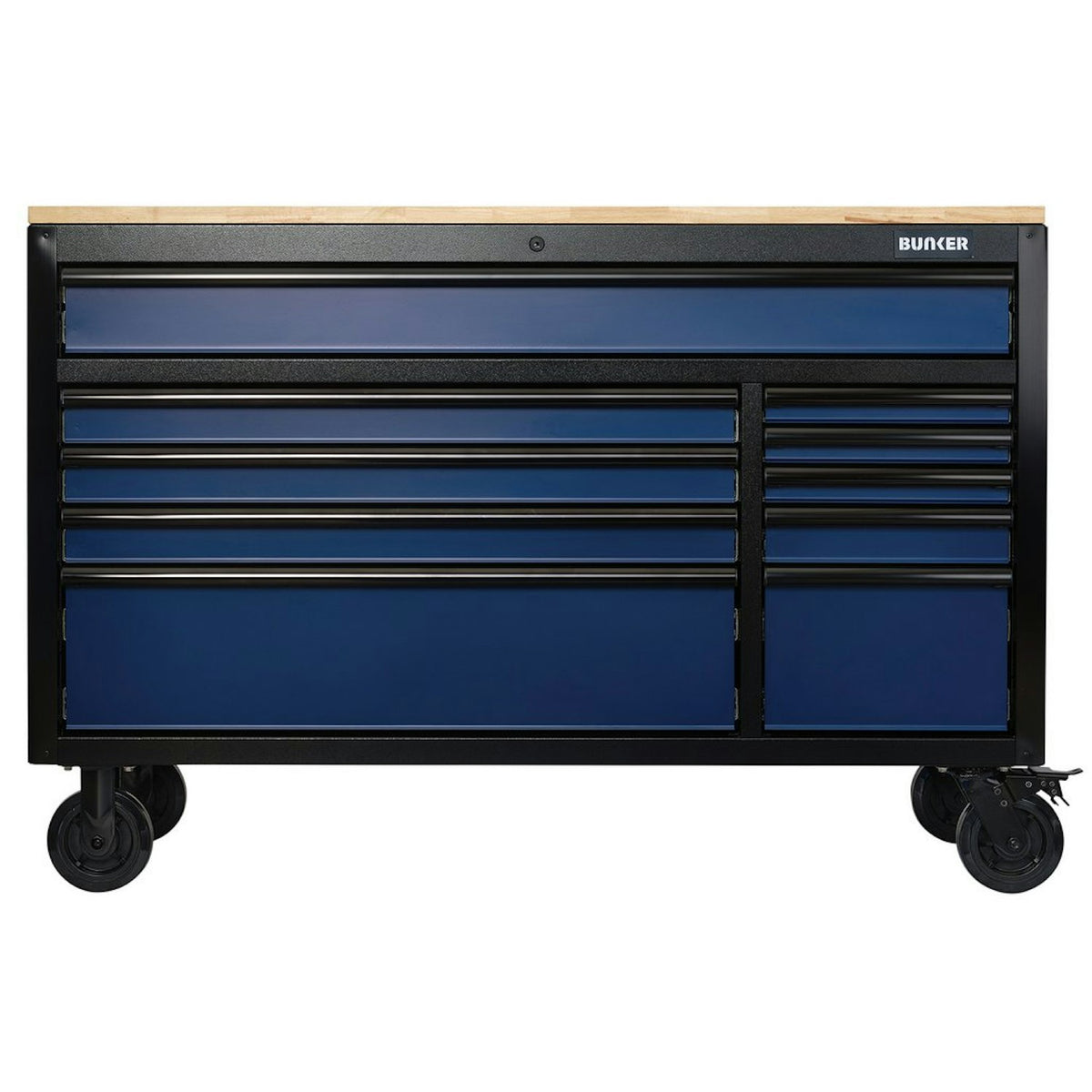 BUNKER 10 Drawer Workbench Roller Tool Cabinet, 56", Blue 27223 - image 2