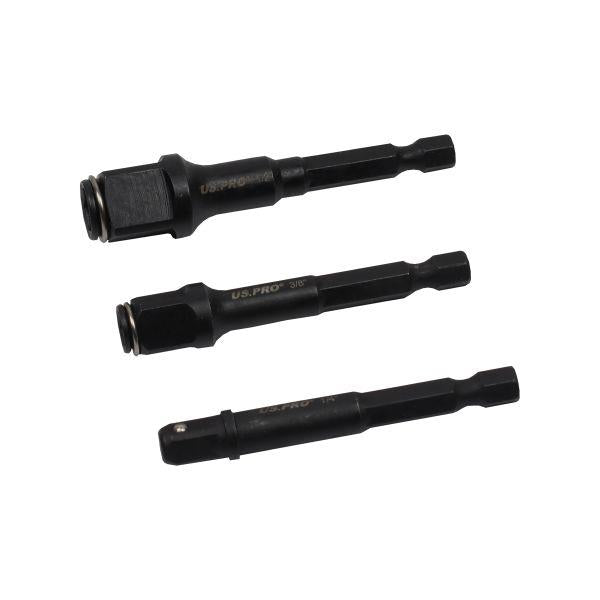 US PRO Tools 2 In 1 Impact Bit and Socket Adaptor - 3pc Set 7192