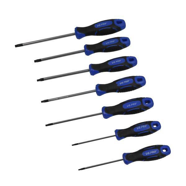 US PRO Tools 7pc Star Screwdriver Set T8-T30 Torx Compatible Cushion Grip 4621