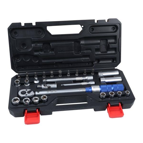 US PRO Tools 27pc 3/8" Dr Torque Wrench & Socket Set 5-50Nm 6940