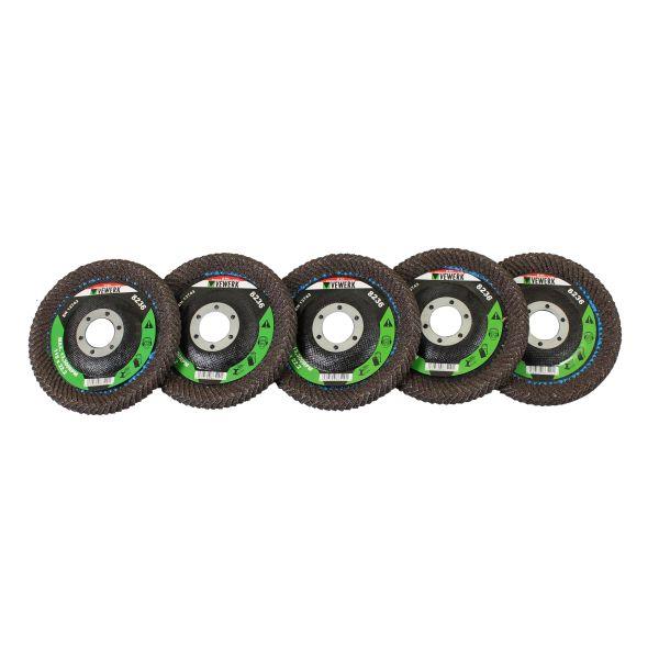 VEWERK Curved Flap Disc 40 Grit 115 X 22.2MM 5PK 8236
