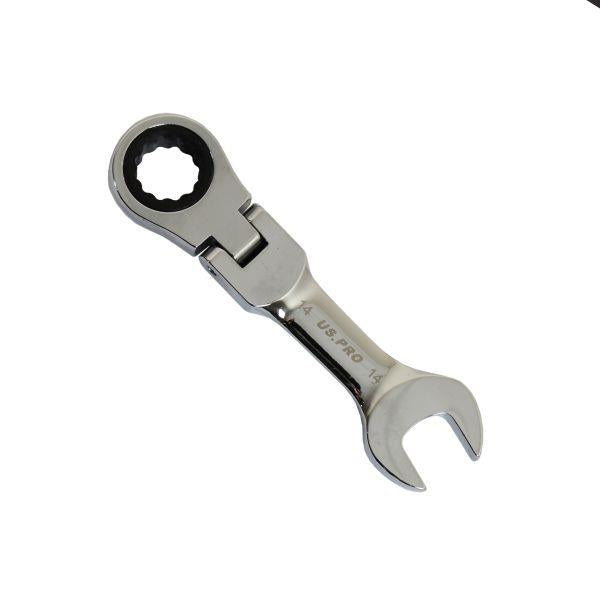 US PRO Tools 14MM Flexi Stubby Gear Ratchet Combination Spanner Wrench 3912