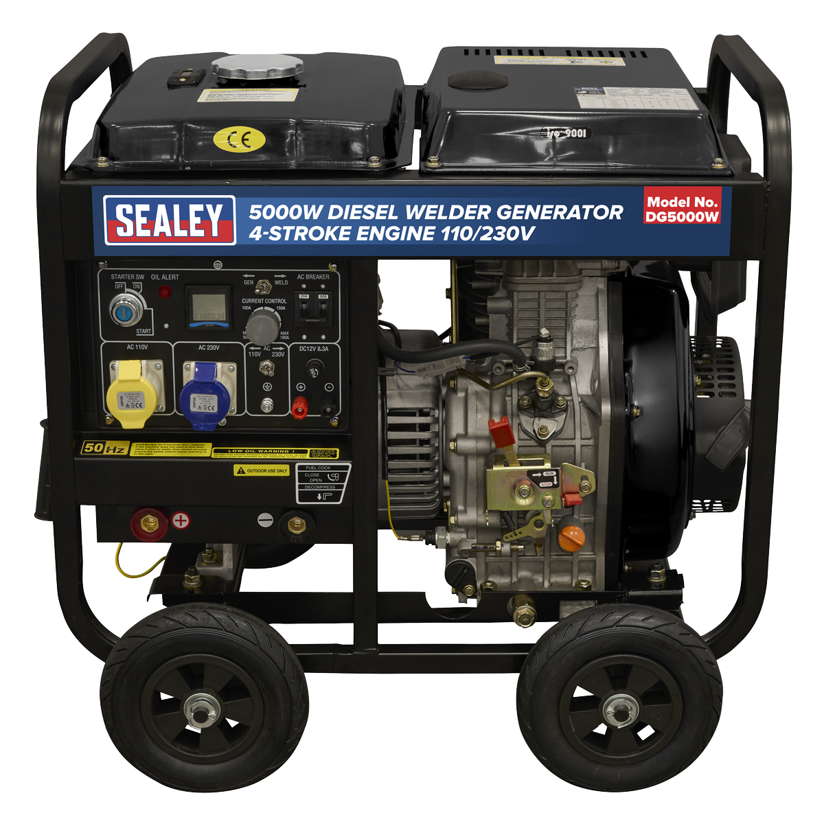 Sealey 5000W Diesel Welder Generator 4-Stroke Engine 110/230V DG5000W