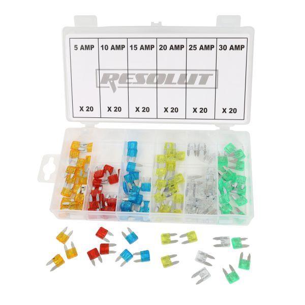 Resolut 120PC Assorted Mini Automotive Blade Fuses 5 to 30amp 2976 - Tools 2U Direct SW