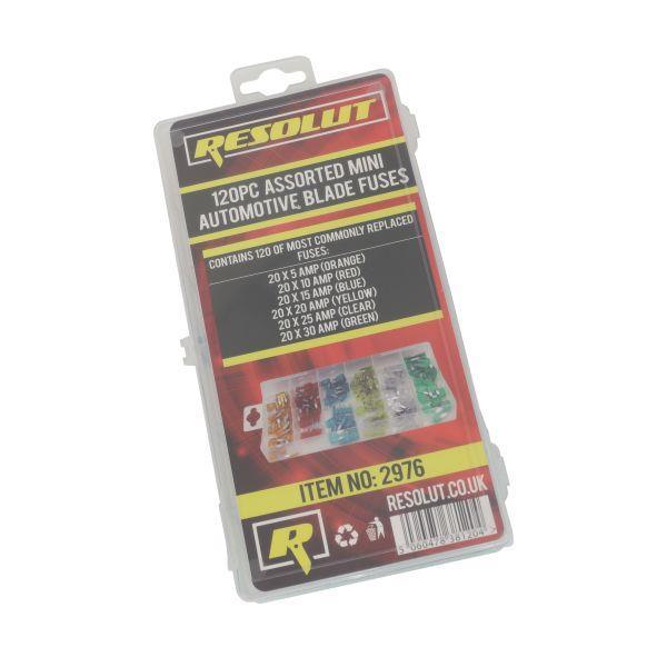 Resolut 120PC Assorted Mini Automotive Blade Fuses 5 to 30amp 2976 - Tools 2U Direct SW